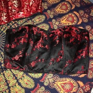 Vintage cherry blossom cropped top